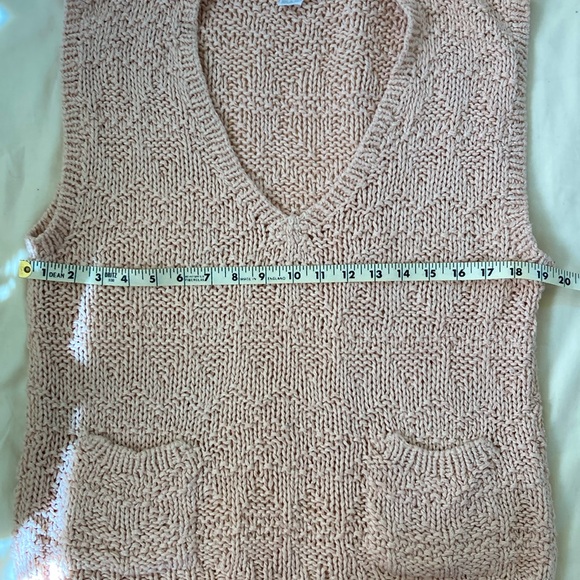 VINTAGE | Silk Blend Handknit 🩰 Pink Sleeveless Tunic Sweater Large - Picture 8 of 10